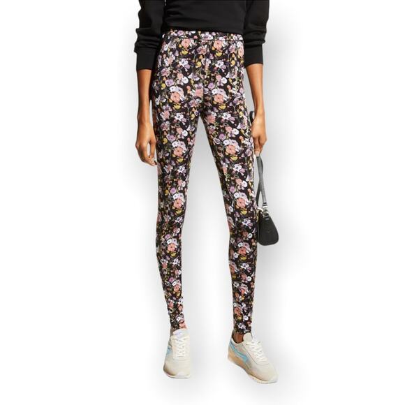 RAG & BONE Black Floral Sabeen Printed Tights-S - Picture 3 of 9